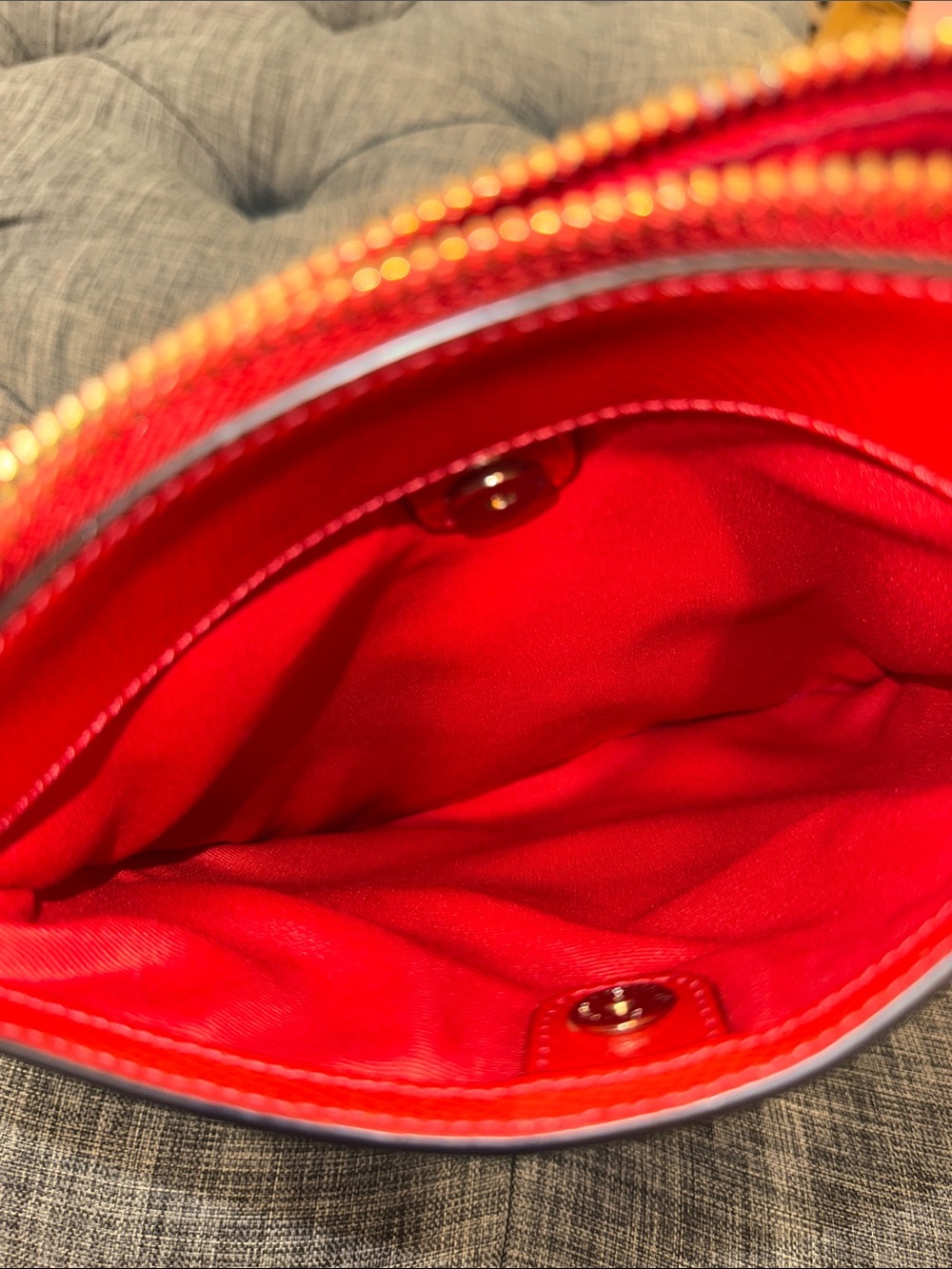 Coach Bag Kitt Pebbled Leather Orange Rusty Red Crossbody - Picture 15 of 17